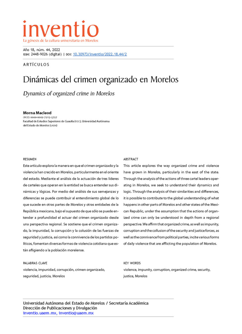 Investigadora de la UAEM estudia crecimiento del crimen organizado y la ...